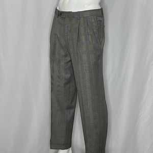 ANTAS LAGUNA PLAID PLEATED FRONT TROUSERS